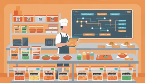 Traçabilité des sous-recettes et assemblages : lot tracking traiteur (2025)